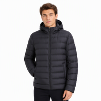 Veste d'hiver chaude pour homme, décontractée, réversible, en duvet, zippée, tricotée, coupe-vent, couleur unie, à capuche, à porter des deux côtés