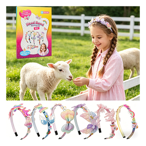 Ensemble d'accessoires capillaires créatifs pour enfants, bandeaux DIY, couronne scintillante, ruban en forme de cœur, jouet artisanal, coffret cadeau de vacances - Product Image 2