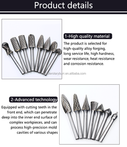OEM/ODM 10Pcs 6Mm 1/4 ''Shank Dia Kim Loại Gỗ Mài Khắc Đánh Bóng Tungsten Rotary Burr Set Porting Công Cụ Carbide Burrs - Product Image 5