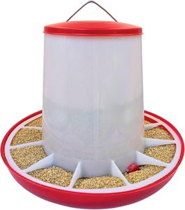 Tempat Makan dan Minum Unggas Besar 1.5kg hingga 12kg Merah Putih, Tempat Pakan Ayam Gantung, Ember Pakan Unggas - Product Image 3