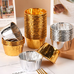 3oz addensato oro argento pellicola gocciolante rotolo resistente al calore torta tazza di carta Muffin portabicchieri Cupcake al forno - Product Image 5