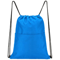 Sac à dos à cordon de serrage résistant à l'eau, sac de sport, sac de gym avec poche latérale pour hommes et femmes