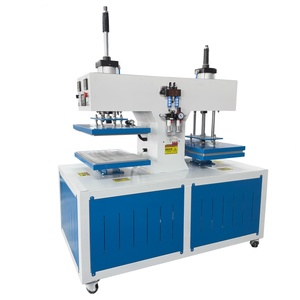 Presse à chaud pneumatique automatique à double tête pour gaufrage et transfert thermique plat pour logos de vêtements - Product Image 3