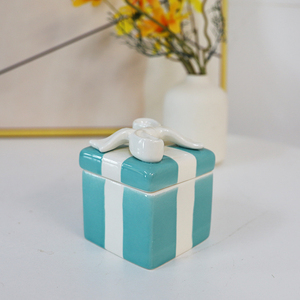 Custom Mini Handmade Luxury <strong>Ceramic</strong> Ring Holder Trinket <strong>Jewelry</strong> Storage <strong>Box</strong> for Wedding - Product Image 1
