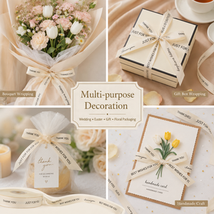 Nastri in Gros Grain Stampati di Lusso di Alta Qualità, Rotolo con Logo Personalizzato, Nastri di Raso Decorativi per Confezioni Regalo con Fiocchi e Stampa Oro a Caldo - Product Image 4