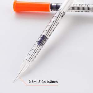 Jeringa de Insulina Naranja Desechable de Grado Médico de Fábrica de 1 ml, 0.5 ml, 0.3 ml, 31 g para Diabéticos con Aguja Fija - Product Image 4