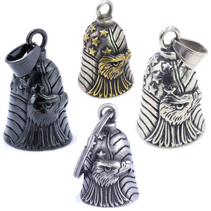 Cloche de moto vintage <span class=keywords><strong>en</strong></span> acier inoxydable avec logo personnalisé du fabricant, motif Aigle américain porte-bonheur - Product Image 2