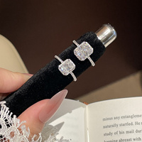 Bague pavée en moissanite rectangulaire couleur D 2 carats en argent sterling 925, bijou de mode pour fête, bal de promo, cadeau de demoiselle d'honneur