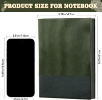 Carnet ligné vintage, 200 pages sans acide, couverture souple, espacement des lignes de 8 mm, pour écrire, planifier son quotidien et son travail