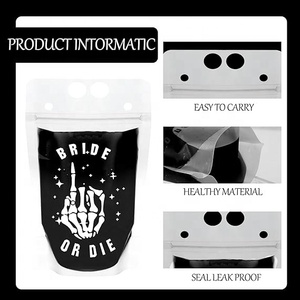 Sacchetti per bevande da sposa o da morire sacchetti per bevande riutilizzabili fino alla <span class=keywords><strong>morte</strong></span> fai festa negli stati uniti per bomboniere per addio al nubilato con alcol gotico di Halloween - Product Image 3