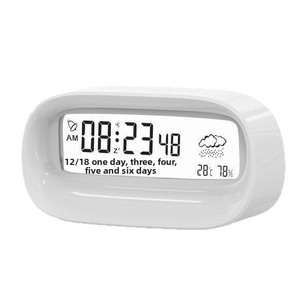 Reloj Despertador YAOQIU para Estudiantes, Pantalla <span class=keywords><strong>Transparente</strong></span> con Indicador del Clima que Brilla en la Oscuridad, Reloj Digital de Escritorio, Despertador Ultra Fuerte, Funciona con Batería - Product Image 5