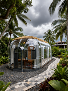 Maison bulle moderne en forme <span class=keywords><strong>de</strong></span> dôme, design européen, forme ronde, espace <span class=keywords><strong>de</strong></span> 4 m, transparente, résistante à l'eau, villa extérieure, cuisine - Product Image 6