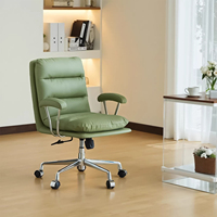 Chaise de bureau ergonomique à dossier mi-haut avec support lombaire, réglable en hauteur, robuste, moderne, pour la maison et le bureau