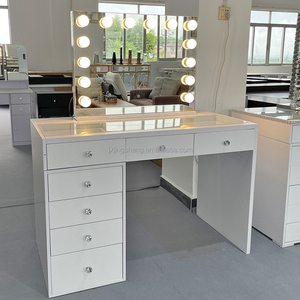 Mueble de Maquillaje para Dormitorio, Espejo Grande, Tocador con Almacenamiento, Mesa de Maquillaje con 13 Cajones - Product Image 3