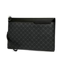 Pochette pour homme de grande capacité, en cuir synthétique imperméable, pour le rangement de documents