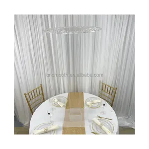 New Transparent Clear Mirror Gold Acrylic Pillar Flower Arrangement Stands for Wedding Table Decorative