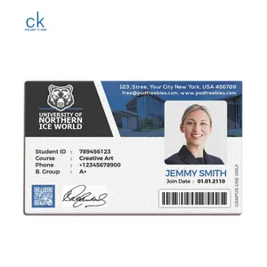 Customized size Plastic photo ID Cards PVC working ID card for access control