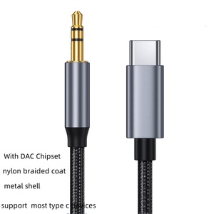 Alta fidelidad 1M 3,3 pies DAC tipo <span class=keywords><strong>C</strong></span> 3,5 TRS AUX Cable de Audio blindaje trenzado de nailon de alta calidad para computadora de teléfono móvil Samsung - Product Image 3