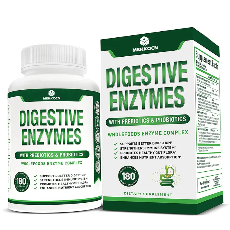 Bulk Digestive Enzyme Capsules Vegetarian Enzyme Hard Capsule With Prebiotics & Vitamin Support Nutrient Absorption