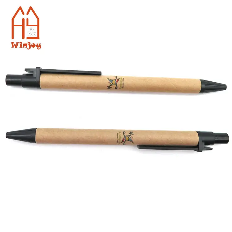 Eco Friendly Pen Recycled Writing Ballpoint Pens Medium Point Black Ink Click Pens for Notebook Office School Supplies