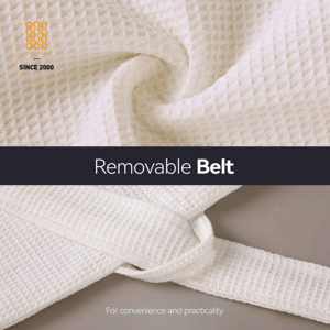 100% कपास होटल वाफ़ल स्नान रोबे नरम सांस लेने योग्य त्वरित-शुष्क क्लासिक शैली स्पा बाथ्रोब को अवशोषित करता है - Product Image 2