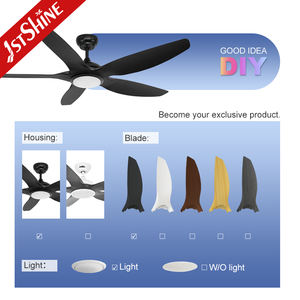 1stshine LED ventilador de techo colgante negro ABS aspas DC motor ventilador de techo con luz - Product Image 4