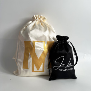 Wholesale Luxury Satin Gift Bags Wedding Favor Baby Shower Christmas Gift Bags Silk Drawstring Bags with Custom Logo - Product Image 6