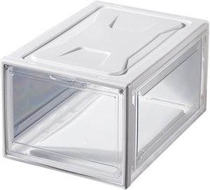 Large Clear Magnetic Stackable Drop Front Shoe Box - Product Image 1