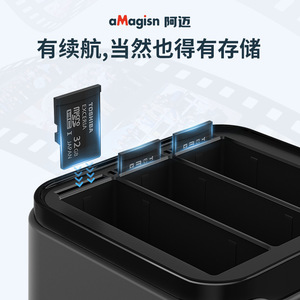 Amagisn เครื่องชาร์จแบตเตอรี่ Insta360 Ace Pro 5V 3A อินพุต4.35V แท่นชาร์จ1A แบบพกพาสำหรับกล้องแอคชั่น - Product Image 4
