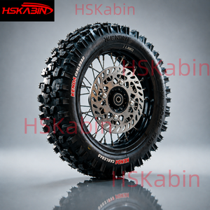HSKabin Kenda <b>12</b> Inch 14 Inch Off-Road Wheel Set Dirt Bike Front 80/100-<b>12</b> Rear 60/100-14 Black with Rotor Sprocket - Product Image 3