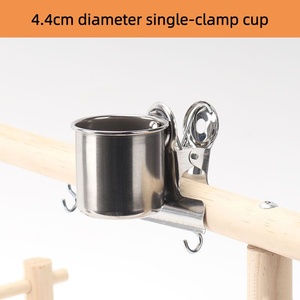 Edelstahl-Vogelfutterschale Papageien-Myna-Vogelfutterautomat Bissfester Papageienfutterbehälter mit Clip-Schale - Product Image 2