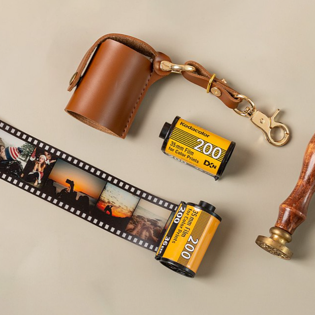 Pu Leather Mini Camera Case Digital Dslr Cameras Film Keychain Case Bag