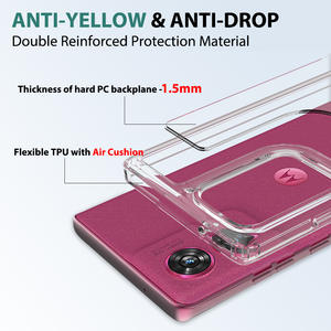 Para <span class=keywords><strong>Motorola</strong></span> Edge 50 Fusion Back Cover, Clear Slim Anti-Scratch TPU + Acrílico Funda de teléfono a prueba de golpes para <span class=keywords><strong>Motorola</strong></span> Edge 50 Fusion - Product Image 4