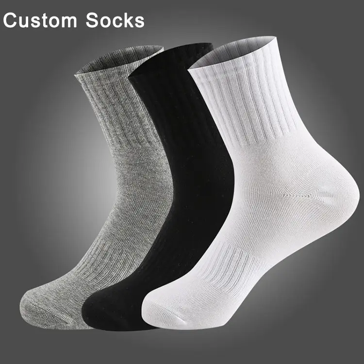 OEM Socken Custom Logo Mens Business Socks Luxury Sheer Thick Winter Black Sports Dressing White Cotton Crew Ankle Socks For Man