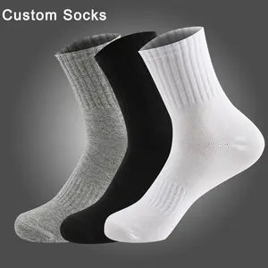 OEM Socken Пользовательский логотип мужские деловые носки роскошные прозрачные толстые зимние черные спортивные белые хлопковые короткие носки для мужчин