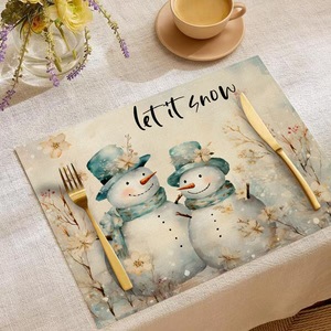 Decoraciones navideñas para mesa, <span class=keywords><strong>manteles</strong></span> <span class=keywords><strong>individuales</strong></span>, mantel rojo, verde, a cuadros, <span class=keywords><strong>manteles</strong></span> para mesa de comedor, Navidad - Product Image 3