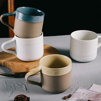 MSH OEM ODM Marque Privée Tasse en Grès Bicolore 270ml 9oz avec Logo Personnalisé pour l'Hôtellerie Professionnelle et le Sourcing Mondial