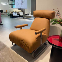 Chaise de loisirs moderne de luxe de haute qualité Accent confortable Design de salon orange Chaise simple Mobilier de maison