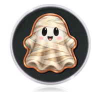 Cadeau de collection d'art d'Halloween, lingot de cuivre pur 0,999 de 1 once, pièce de monnaie en cuivre rouge de 1 once en forme de fantôme