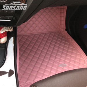 <span class=keywords><strong>Tappetini</strong></span> per Auto in Pelle Rosa Impermeabili con Motivo a Diamante - Product Image 3