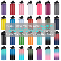Gourde personnalisable en acier inoxydable isotherme pour le sport et la gym, élégante, avec revêtement poudré et large ouverture