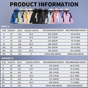 <span class=keywords><strong>Veste</strong></span> d'extérieur unisexe 3-en-1 respirante, <span class=keywords><strong>imperméable</strong></span> et coupe-vent avec fermeture éclair pour l'escalade, la randonnée et la ville (hommes et femmes) - Product Image 5