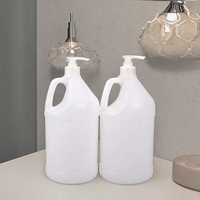 Bouteille en plastique HDPE de 1 gallon (3,8 L) ou 2 litres, blanche, étanche, personnalisée, pour shampoing ou détergent, avec pompe à pression