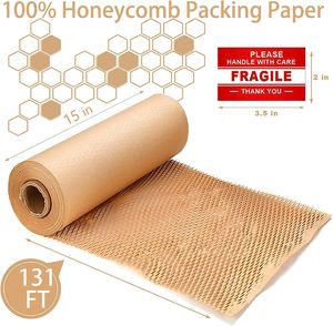 Emballage en papier d'emballage en nid d'abeille Alternative durable au papier à bulles <span class=keywords><strong>pour</strong></span> le déplacement/l'expédition/le <span class=keywords><strong>rouleau</strong></span> d'emballage biodégradable - Product Image 4