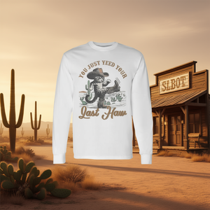 Camiseta de manga larga Western Cat Cowboy con diseño You Just Yeed Your Last Haw - Product Image 3