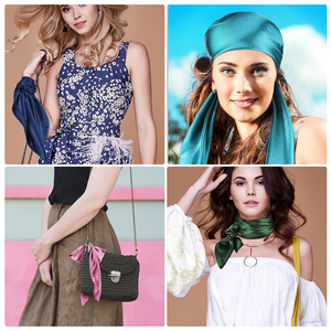 Pañuelos de satén cuadrados grandes de 35 pulgadas al por mayor, bufandas envolventes de pelo con sensación de seda suave y logotipo personalizado de colores sólidos a granel para mujer - Product Image 5