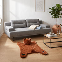 Tapis tufté 3D fait main de marque célèbre, sur mesure, en peluche à poils longs de 10 mm en nylon pour salon moderne