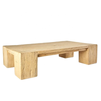 Table basse de canapé de tronc d'arbre de bord vivant en bois massif récupéré naturel de style rustique antique