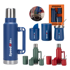 Bouteille isotherme classique à double paroi en acier inoxydable, tasse à yerba, pots à thé avec paille pour kit de maté argentin - Product Image 6