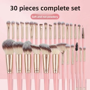 ชุดแปรงแต่งหน้า 30 ชิ้น สีชมพู ขนแปรงสังเคราะห์ ด้ามจับอะลูมิเนียม หัวแปรงแบบแบนและแบบพัด สำหรับแต่งหน้าใบหน้า ตา แก้ม ชุดแปรงเครื่องสำอาง - Product Image 4